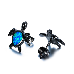 Turtle with blue opal - fashion earringsEarrings