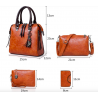 Luxury leather bag set incl purse 4 pcsSets