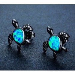 Turtle with blue opal - fashion earringsEarrings