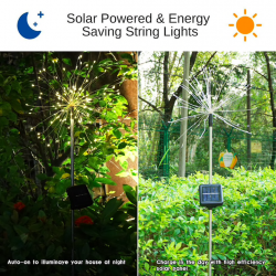 LED dandelion lights - 120 LEDS - solar poweredSolar lighting