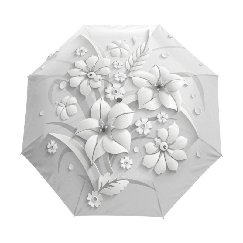 Fully automatic umbrella with 3D floral print - UV protectionOutdoor & Camping
