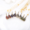 Earrings & necklace with crystal peacock - jewelry setJewellery Sets