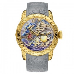 Luxury waterproof quartz watch with dragon sculptureWatches