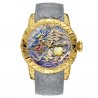 Luxury waterproof quartz watch with dragon sculptureWatches