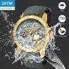 Luxury waterproof quartz watch with dragon sculptureWatches