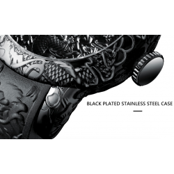 Luxury waterproof quartz watch with dragon sculptureWatches