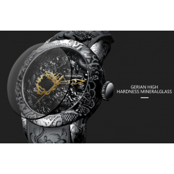 Luxury waterproof quartz watch with dragon sculptureWatches