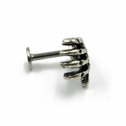 Body piercing with skull handEarrings