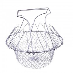 Foldable strainer - stainless steel mesh cooking basketKitchen