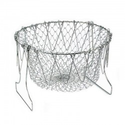 Foldable strainer - stainless steel mesh cooking basketKitchen