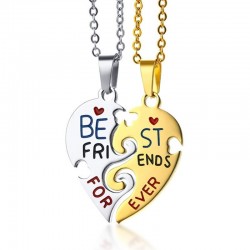 Best Friends Forever - stainless steel necklace - couples - 2 piecesNecklaces