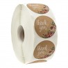 Thank you - natural kraft paper - round stickers 500 / 1000 piecesAdhesives & Tapes