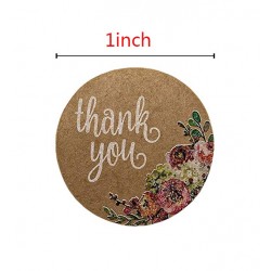 Thank you - natural kraft paper - round stickers 500 / 1000 piecesAdhesives & Tapes