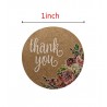 Thank you - natural kraft paper - round stickers 500 / 1000 piecesAdhesives & Tapes