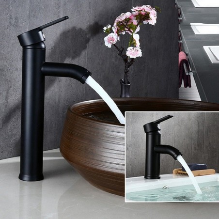 Black stainless steel basin faucetFaucets