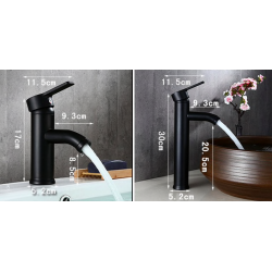 Black stainless steel basin faucetFaucets