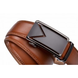 Genuine leather belt with automatic buckleBelts