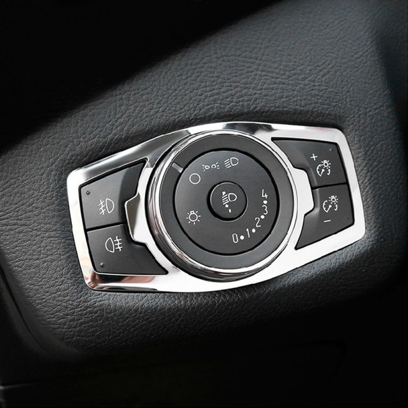Stainless steel headlight switch cover for Ford Focus 3 MK3/4 Kuga Escape Explorer Mondeo MustangStyling parts