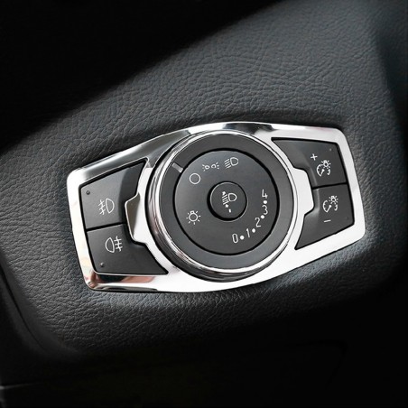 Stainless steel headlight switch cover for Ford Focus 3 MK3/4 Kuga Escape Explorer Mondeo MustangStyling parts