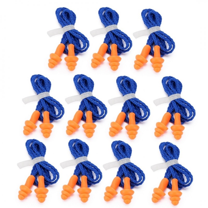 Waterproof silicone ear plugs - reusable - hearing protection - with string 10 pairsHearing aid