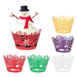 Christmas covers for muffins & cupcakes - paper wrappers 12 piecesBakeware