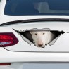 White Bull Terrier - vinyl car sticker - waterproof - 13 * 4.9cmStickers