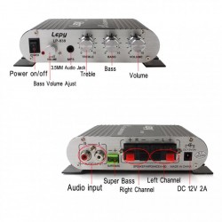 Car amplifier - Hi-Fi 2.1 stereo - super bass - subwoofer option - AUX inAmplifiers