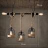 Retro iron hanging lamp with hand knitted rope - lights in cageWall lights