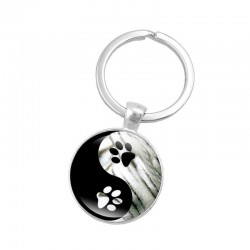 Yin Yang - glass round keychainKeyrings
