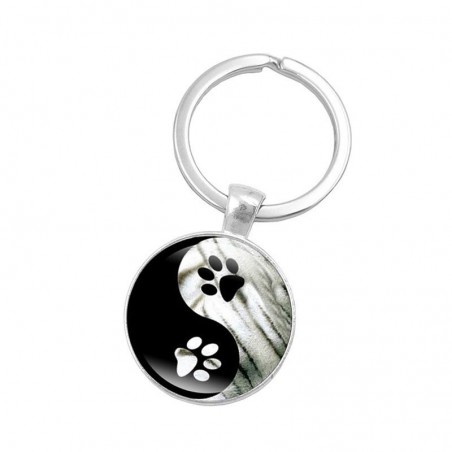 Yin Yang - glass round keychainKeyrings