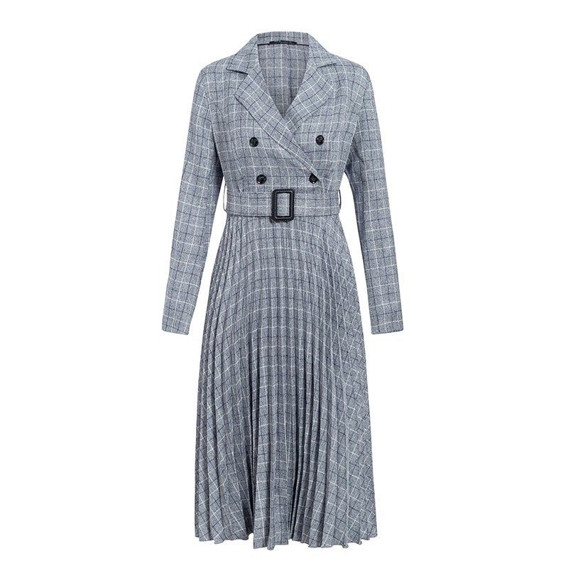 Vintage plaid dress with beltDresses Vintage plaid dress with beltDresses