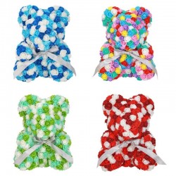 Infinity colorful rose flower teddy bear 40 cmValentine's day