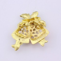 Christmas crystal brooch with jingle bellChristmas