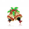 Christmas crystal brooch with jingle bellChristmas