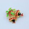 Christmas crystal brooch with jingle bellChristmas