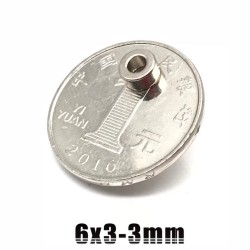N35 - neodymium magnet - strong ring with hole - 6 * 3 * 3mm - 50 piecesN35