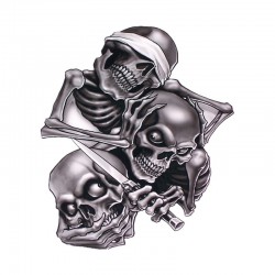 Car sticker with skull heads 17.3 * 15cmStickers