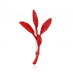 Christmas mistletoe leaf with pearls - broochBrooches