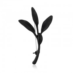 Christmas mistletoe leaf with pearls - broochBrooches