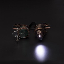 Steampunk & gothic round glasses - vintage rivet goggle with lightSunglasses