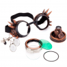 Steampunk & gothic round glasses - vintage rivet goggle with lightSunglasses