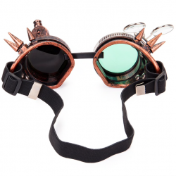 Steampunk & gothic round glasses - vintage rivet goggle with lightSunglasses