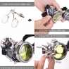 Steampunk & gothic round glasses - vintage rivet goggle with lightSunglasses