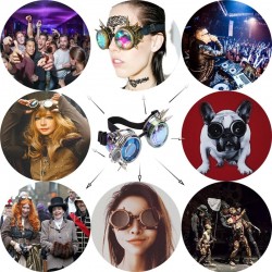 Steampunk & gothic glasses with rivets - vintage gogglesHalloween & Party