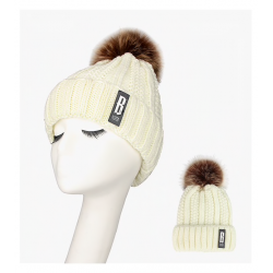 Warm winter wool hat with pom pomHats & Caps