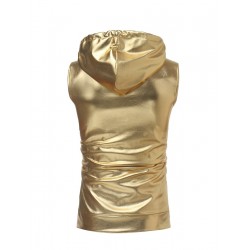 Shiny metallic hoodie - sleeveless vestHoodies & Sweatshirt