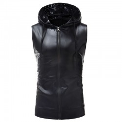 Shiny metallic hoodie - sleeveless vestHoodies & Sweatshirt