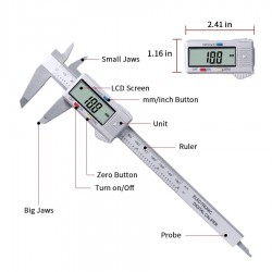 150mm LCD digital vernier caliper - electronic micrometer - measuring toolCalipers