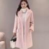 Fashionable winter suede coat - sheepskin long jacketJackets