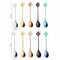 Heart & flower shape stainless steel spoon for tea & dessertsCutlery